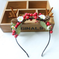 Christmas antler hairband red fruit pine cone hairband children's jewelry handmade holiday cute party headdress